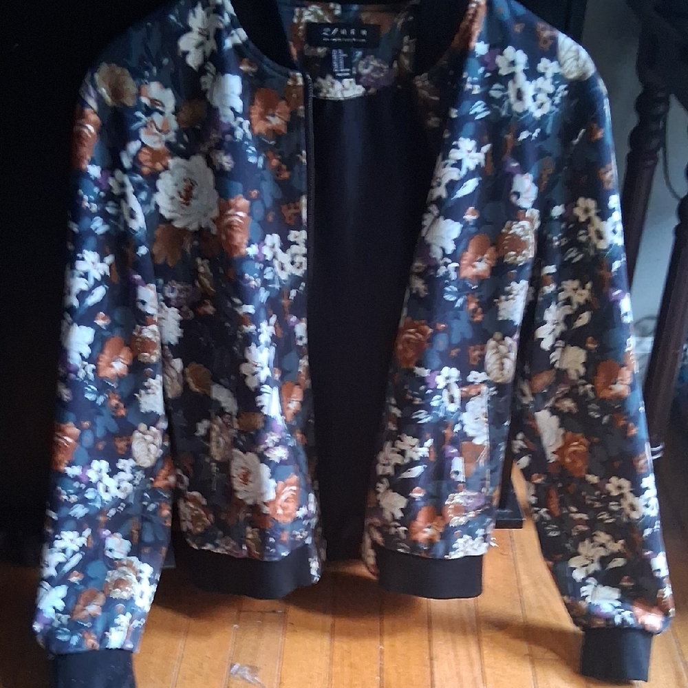 21men Black and Orange Bomber Jacket with Ribbed Cuffs